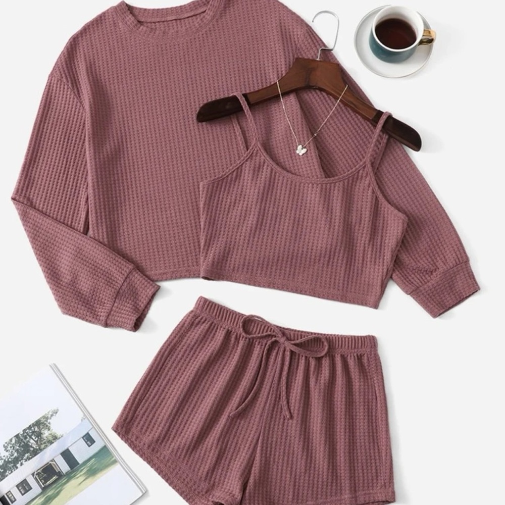 Waffle Knit Lounge Set